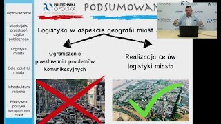 Wykład otwarty - dr inż. Dariusz Masłowski: Logistyka w aspekcie geografii miast