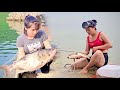 1 Year living on a deserted island, How to catch giant fish in a 100m deep lake by a young girl