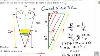 HOW TO SOLVE A PROBLEM ON FRUSTUM OF A CONE