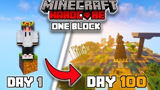 100 Days On One Block in Minecraft Hardcore || Hindi