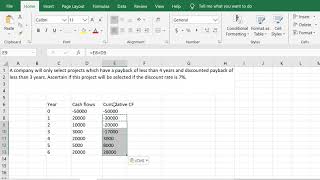 How to assess a project Payback and Discounted payback Excel method