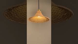 The New Savannah Large Bell-Shaped Rattan Pendant Light 34.5cm from Mullan Lighting