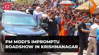 PM Modi's impromptu roadshow in West Bengal's Krishnanagar: Glimpses