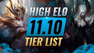 HIGH ELO Best Champions TIER List - League of Legends Patch 11.10