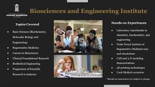 2019 Wake Forest Summer Immersion Program Biosciences and Engineering Institute Webinar