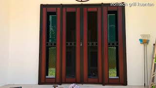 Pemasangan sliding door grille door 4 panel