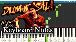 Dum Masala Song Keyboard Notes | Thaman S | Mahesh Babu | Trivikram | Guntur Kaaram