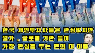 지금 월가 글로벌기관들이 가장관심을 두는 돈의 대이동 한국 개인투자자들은 관심없지만..