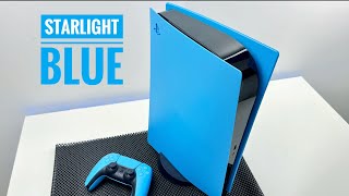 New PS5 Official Starlight Blue Console Cover - Unboxing , Installation \u0026 Review