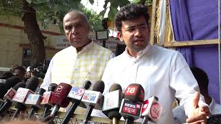 Addressing media with Waqf JPC Chairman on land notice to Vijayapura Farmers