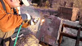 Patriot Hybrid Life Support Systems Breaching System Exothermic Cutting Torch In Action 2