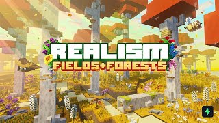 REALISM 1.1 (FIELDS \u0026 FORESTS) - Minecraft Bedrock Review!