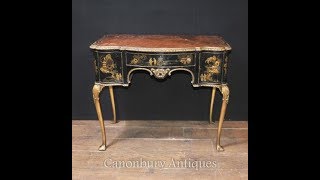 Antique English Chinoiserie Ladies Writing Desk Table 1900