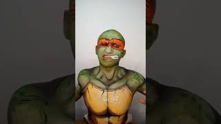 Teenage Mutant Ninja Turtle Theme Song | Body Painting Cosplay Edition #shorts