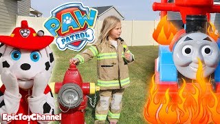 PAW PATROL Nickelodeon Mission Paw Marshall In Real Life Fights Fires Paw Patrol on Epic Toy Channel