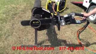 Hi-Line Tool Demo of Stanley DS12 Hydraulic ChainSaw with Pipe Clamp