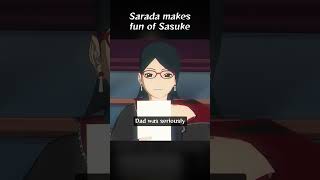 Sarada makes fun of Sasuke's outfit...