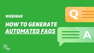 How to Generate Automated FAQ for Online Shops | E-Commerce SEO \u0026 User Experience Hack | Webinar