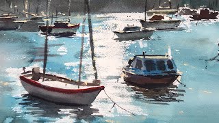 Watercolor Boats Against The Light | Narrated Painting Lesson