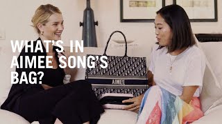 Aimee Song shows Rosie Huntington-Whiteley what's in her makeup bag