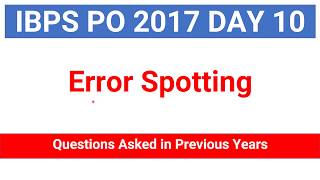 Error Spotting Questions asked in Previous years Bank PO Exam for IBPS PO | CLERK, IBPS RRB PO