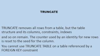 Delete vs TRUNCATE 05 Sql server Interview questions