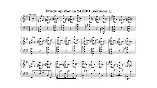 24平均律でショパンのエチュード作品25-5(その1)(Chopin's Etude op.25-5 arranged in 24EDO(ver.1))