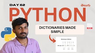 Day 62 | Python Dictionaries Explained | Key-Value Pairs, Operations & Views | python tutorial