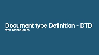Document Type Definition (DTD)