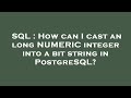 SQL : How can I cast an long NUMERIC integer into a bit string in PostgreSQL?