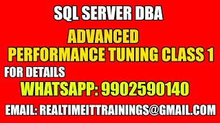 Sql Server Performance Tuning Class 1