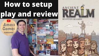 Ancient Realm how to setup play and review solo board game AmassGames Button Shy micro wallet cards