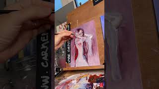 Pintando una bailarina que siente música en su alma,la sientes tú también? #artista #pinturaaloleo