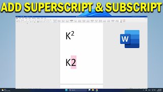 How To Insert Superscripts and Subscripts in Microsoft Word - Quick Fix