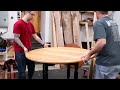 round oak table top with osmo polyx oil pure