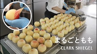 【広島スイーツ】桃を１玉まるごと使ったプレミアムなケーキ【ケーキ屋さんの製造風景】洋菓子専門店CLARKSHIEGEL♩