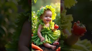 Sweet Baby with Garden Elements: A Playful Scene