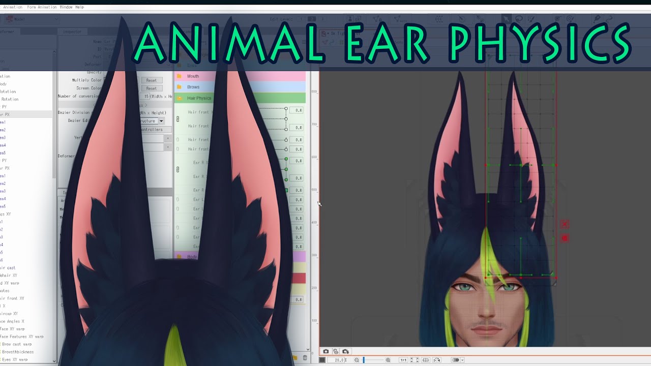 Rigging Process Of Long Fox Ears Physics Live2d Youtube