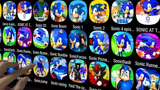 Sonic Dash,Sonic Rumble,Sonic Morphs X,SONIC BARRY'S PRISON RUN,Sonic 2,Sonic Forces,Sonic Runners