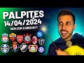 PALPITES DE FUTEBOL DO DIA 14 04 2024 + BILHETE PRONTO