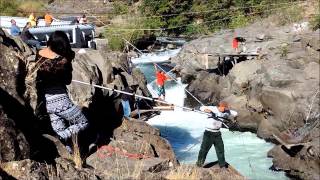 Klickitat River native dip net salmon fishing