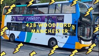 Full route 42B Woodford to Manchester in stormy weather