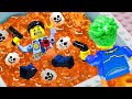 LEGO Police battle with dangerous criminal in molten lava pit