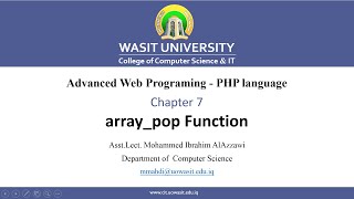 55 PHP array pop Function