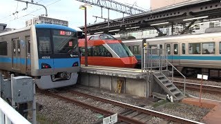 【小田急線】【秦野駅　到着】【通勤車両　4000形】【特急ロマンスカー　70000形　GSE】【神奈川県　秦野市】【小田急小田原線　小田急電鉄】