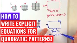 Writing Equations for Quadratic Picture Patterns