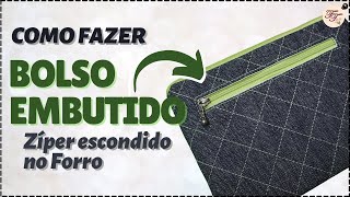 Bolso Embutido com Zíper - Acabamento lindo no forro | Dica de Costura