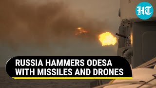 Russia Pounds Ukraine's Odesa With Kalibr Missiles & Shahed Drones Thrice In 24 Hours | Watch