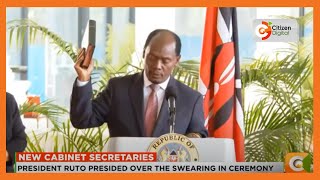 Mutahi Kagwe, William Kabogo and Lee Kinyanjui swearing-in in State House, Nairobi