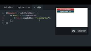 Codecademy: jQuery - Toggling Classes Walkthrough